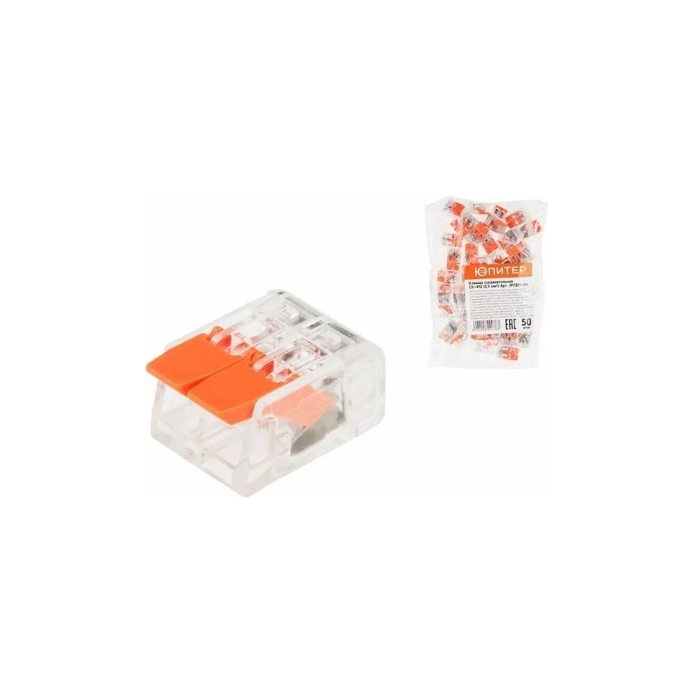 Клемма ЮПИТЕР СК-412 2,5 мм2 50 штук JP7201-04 - выгодная цена, отзывы ...