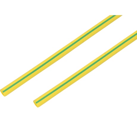 Термоусаживаемая трубка REXANT ТУТнг-LS (2:1)-8/4 желто-зеленая 20-8007