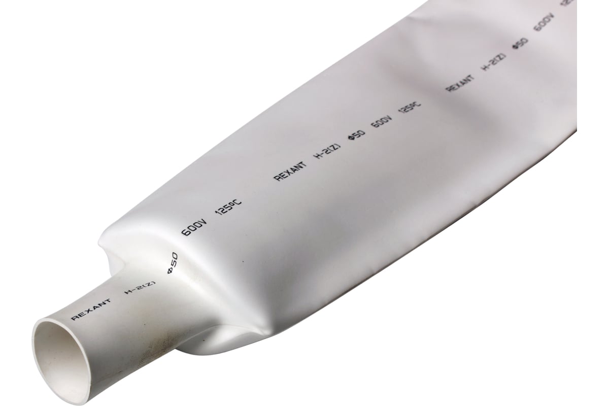 Термоусадочная трубка REXANT ТУТнг 50.0/25.0 мм, 1м, 10 шт, белая 25 ...