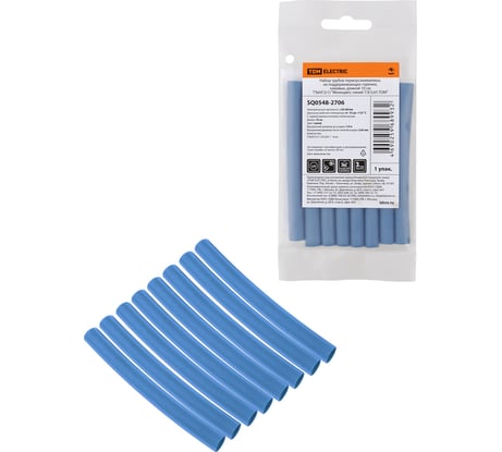 Набор термоусаживаемых клеевых трубок TDM ELECTRIC "моноцвет, синий 7,9/2,65 " SQ0548-2706