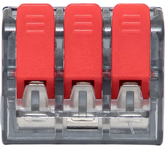 Клемма EKF СМК 221-413 с рычагом, 3 отверстия 0.2-4.0 мм2, блистер (20 штук) PROxima plc-smk-221-413b-20