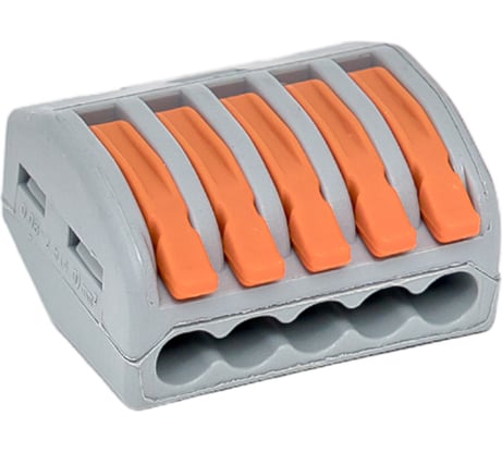 Клемма EKF СМК 222-415 с рычагом, 5 отверстий, блистер (20штук) PROxima plc-smk-415b-20