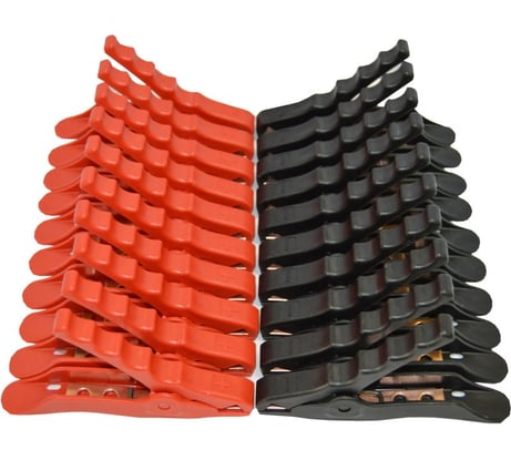 Зажим Крокодил АВТОЭЛЕКТРИКА 10красн.+10черн. Т-23, длина 165мм, медная вставка, ток 600А 49