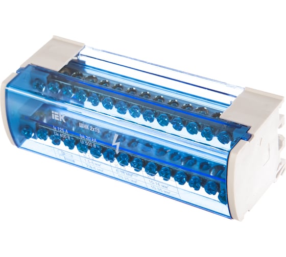 Шина на DIN-рейку в корпусе (кросс-модуль) IEK L+PEN 2x15 9695872