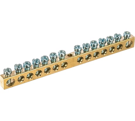 Нулевая шина с заземлением IEK 6x9 мм 14/1 крепление по центру 9699228