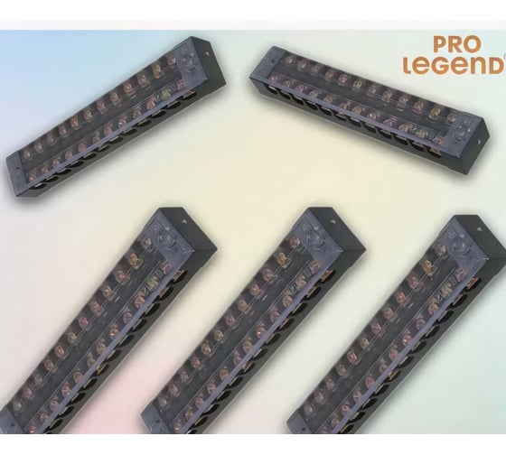 Клеммная винтовая колодка Pro Legend с крышкой, 24 контакта, М3, 15 А, 600 В, 14 AWG, 2 мм2 PL3834