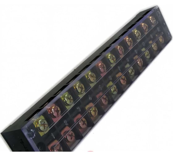 Клеммная винтовая колодка Pro Legend с крышкой, 24 контакта, М3, 15 А, 600 В, 14 AWG, 2 мм2 PL3834