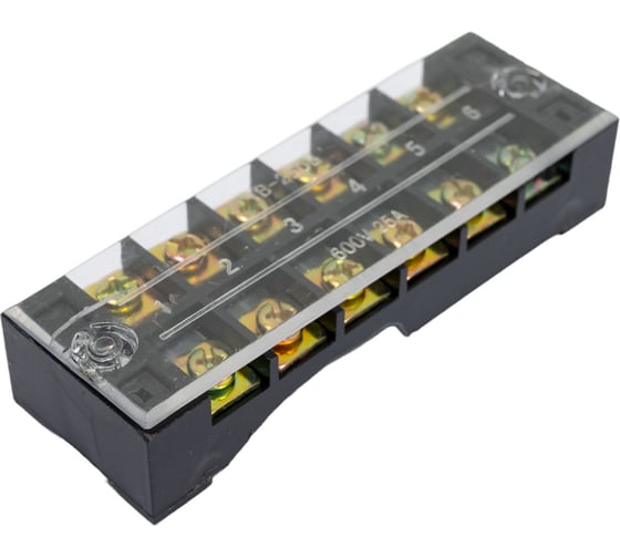 Клеммная винтовая колодка Pro Legend с крышкой, 12 контактов, М4, 25 А, 600 В, 10 AWG, 6 мм2 PL3837