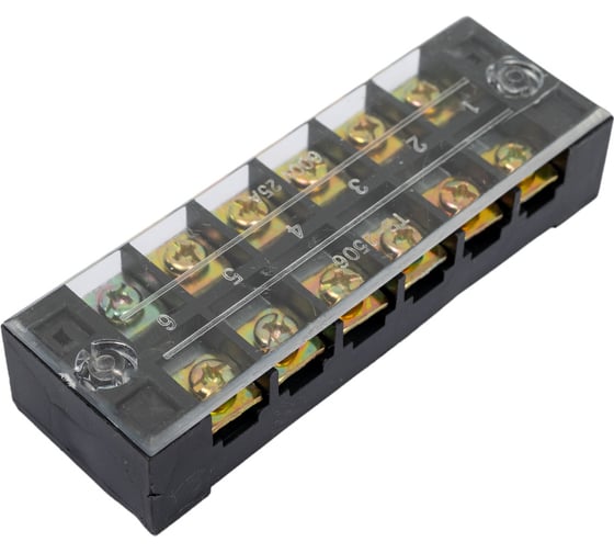 Клеммная винтовая колодка Pro Legend с крышкой, 12 контактов, М4, 25 А, 600 В, 10 AWG, 6 мм2 PL3837