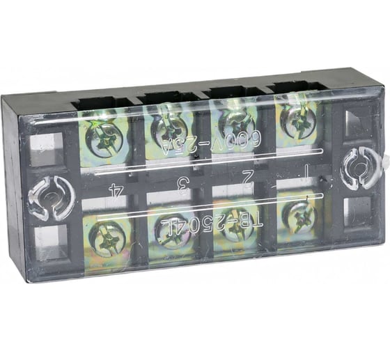 Клеммная винтовая колодка Pro Legend с крышкой, 8 контактов, М4, 25 А, 600 В, 10 AWG, 6 мм2 PL3836
