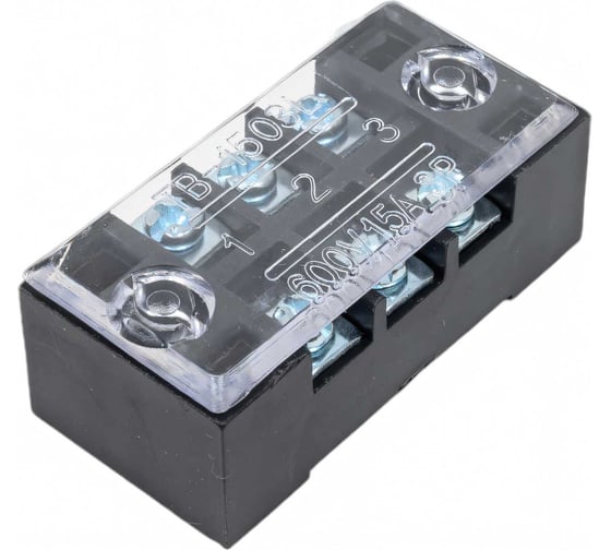 Клеммная винтовая колодка Pro Legend с крышкой, 6 контактов, М3, 15 А, 600 В, 14 AWG, 2 мм2 PL3831