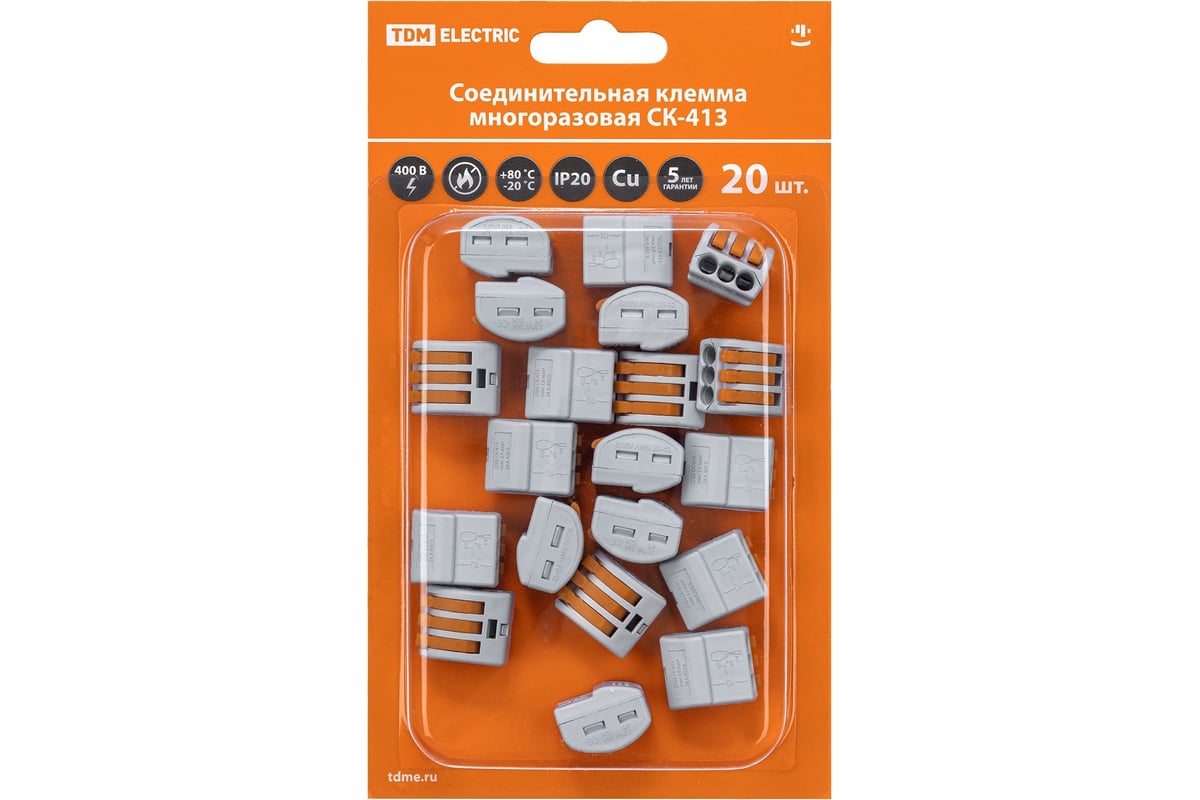 Соединительная клемма ск-413 (2,5мм²) (20 шт/блистер) TDM SQ0527-0008 ...
