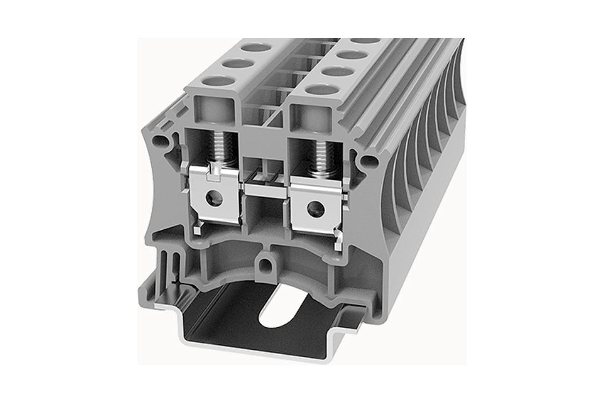 Клемма на дин-рейку DEGSON 10 кв.мм, винтовая, серая 50 шт DC10-01P-11 ...