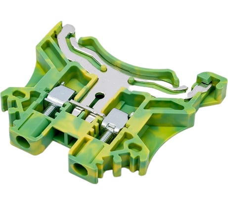 Клемма на дин-рейку DEGSON 2.5 кв.мм, винтовая, земля 100 шт DC2.5-PE-01P-1C-00Z(H)