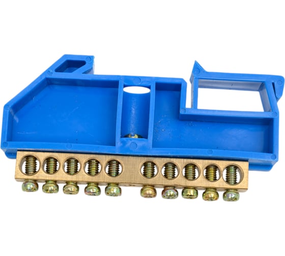 Шина N ноль на DIN-изоляторе ЭРА NO-222-46 ШНИ-6х9-10-Д-синий, Б0033427