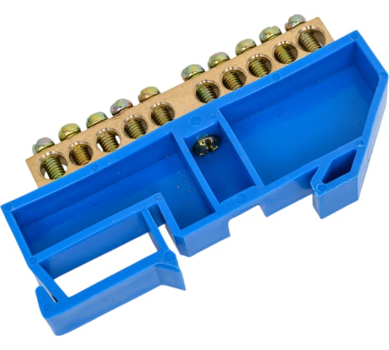 Шина N ноль на DIN-изоляторе ЭРА NO-222-46 ШНИ-6х9-10-Д-синий, Б0033427
