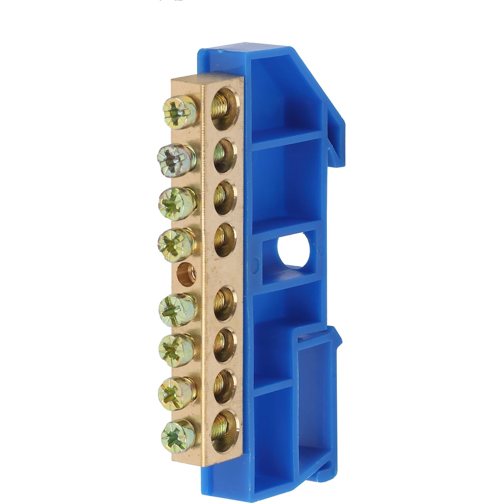 Шина PE земля на DIN-изоляторе ЭРА NO-222-51 ШНИ-8х12-8-Д-синий ...