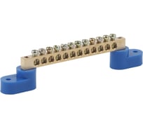 Шина N ноль на двух угловых изоляторах ЭРА NO-222-58 ШНИ-6х9-12-У2-синий, 10 штук Б0033438
