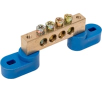 Шина N ноль на двух угловых изоляторах ЭРА NO-222-65 ШНИ-8х12-4-У2-Синий Б0033444