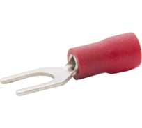 Вилочный изолированный наконечник Engard НВИ 0,5-1,5 отверстие под м5, цвет красный (1 пакет/50 шт.) NVI-1,5-5-R