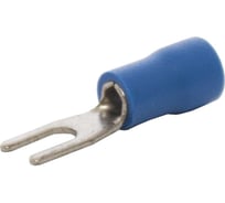 Вилочный изолированный наконечник Engard НВИ 1,5-2,5 отверстие под м3, цвет синий (1 пакет/50 шт.) NVI-2,5-3-B