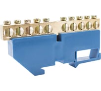 Нулевая латунная шинка Engard на дин-опоре ШНИ 8x12мм 10 отв. цвет синий DBN-28-10N