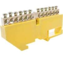 Нулевая латунная шинка Engard на дин-опоре ШНИ 6x9мм 12 отв. цвет желтый DBN-26-12PE