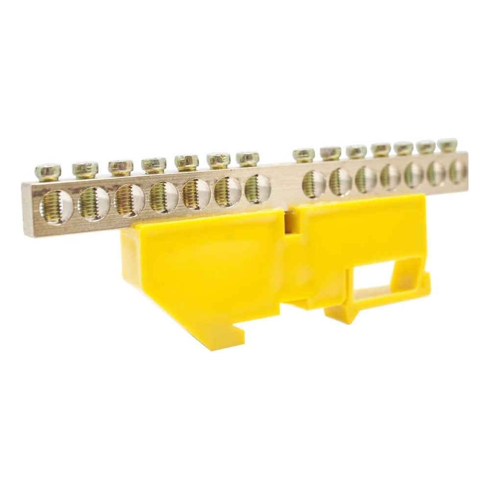 Нулевая латунная шинка Engard на дин-опоре ШНИ 8x12мм 14 отв. цвет ...