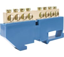 Нулевая латунная шинка Engard на дин-опоре ШНИ 8x12мм 8 отв. цвет синий DBN-28-08N