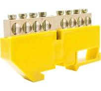 Нулевая латунная шинка Engard на дин-опоре ШНИ 8x12мм 8 отв. цвет желтый DBN-28-08PE