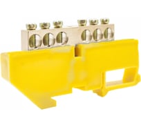 Нулевая латунная шинка Engard на дин-опоре ШНИ 8x12мм 6 отв. цвет желтый DBN-28-06PE