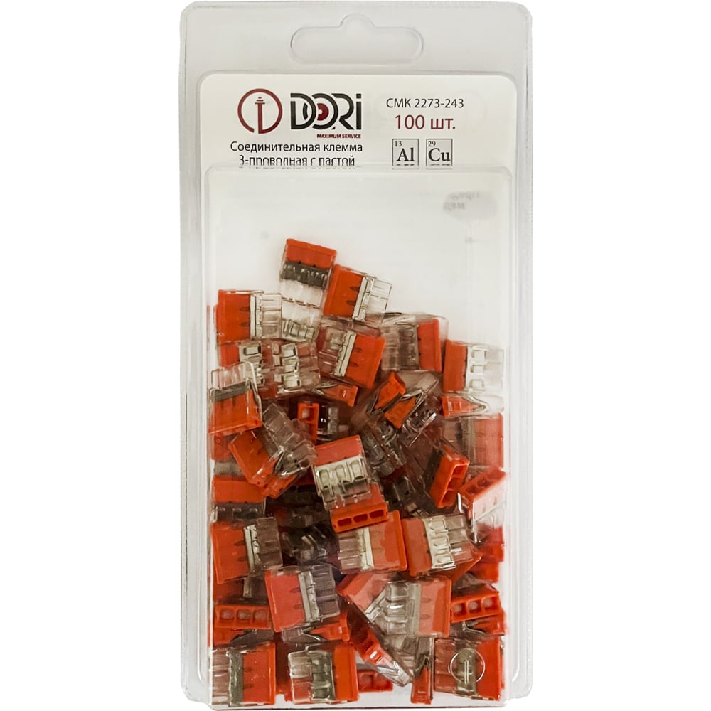 Строительно-монтажная клемма DORI смк 2273-243 3-х проводная, с пастой ...