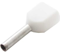 Двойной штыревой втулочный изолированный наконечник Engard ншви(2) 0,5-8 цвет белый (1 пакет/50 шт.) NSHvI2-0,5-8-W