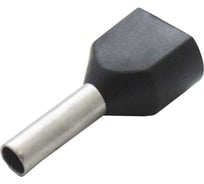 Двойной штыревой втулочный изолированный наконечник Engard ншви(2) 1,5-8 цвет черный (1 пакет/50 шт.) NSHvI2-1,5-8-Bk