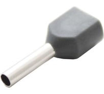 Двойной штыревой втулочный изолированный наконечник Engard ншви(2) 0,75-8 цвет серый (1 пакет/50 шт.) NSHvI2-0,75-8-G