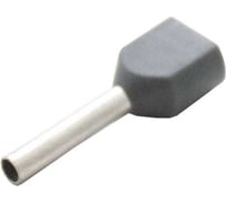 Двойной штыревой втулочный изолированный наконечник Engard ншви(2) 0,75-10 цвет серый (1 пакет/50 шт.) NSHvI2-0,75-10-G