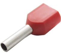 Двойной штыревой втулочный изолированный наконечник Engard ншви(2) 1,0-8 цвет красный (1 пакет/50 шт.) NSHvI2-1-8-R