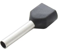 Двойной штыревой втулочный изолированный наконечник Engard ншви(2) 1,5-12 цвет черный (1 пакет/50 шт.) NSHvI2-1,5-12-Bk