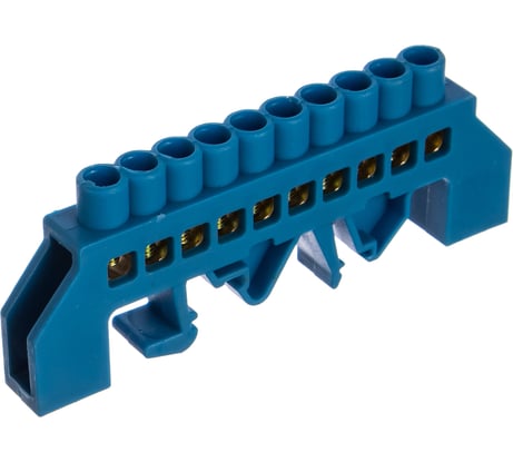 Нулевая шина EKF, N 63.10 нейлоновый корпус на DIN-рейку латунь, 20 шт. sn0-63-10-dn