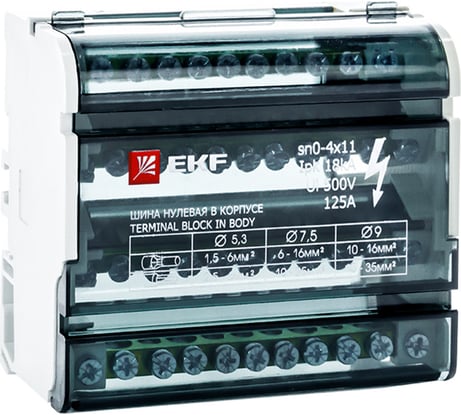 Нулевая шина EKF в корпусе 4х11 PROxima sn0-4x11