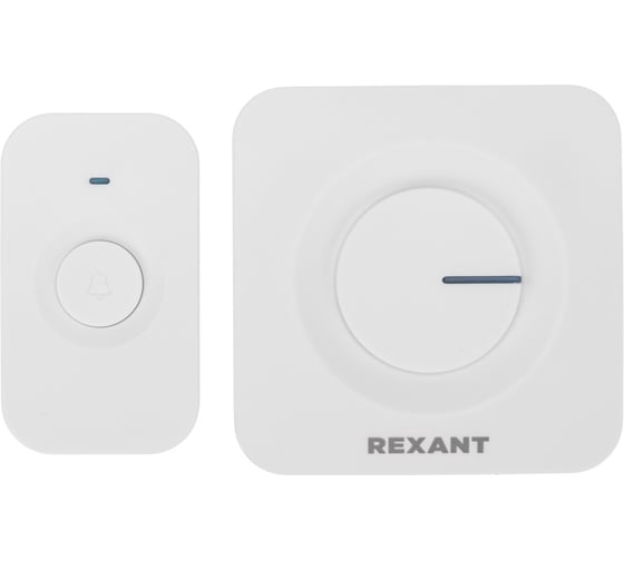 Беспроводной дверной звонок c цифровым кодированием REXANT 52 мелодии 150м ip56 (белый) 73-0018