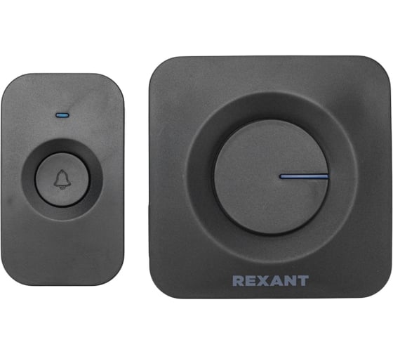 Беспроводной дверной звонок c цифровым кодированием REXANT 52 мелодии 150м ip56 (черный) 73-0017