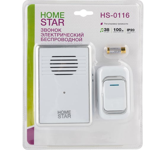 Беспроводной электрический звонок Homestar hs-0116 105591