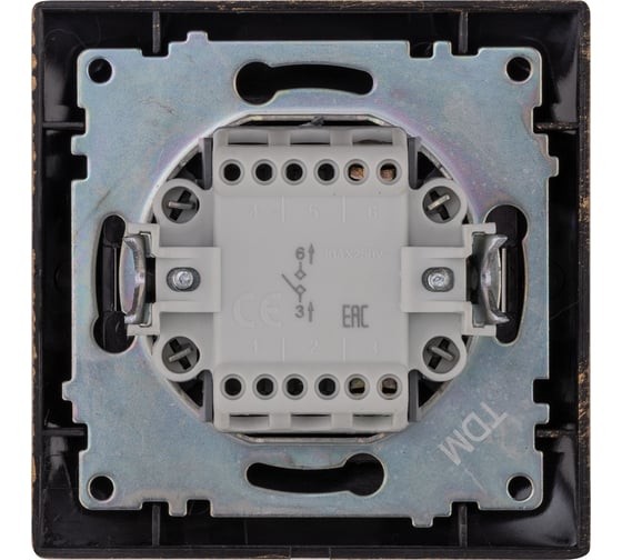 Звонковая кнопка TDM ELECTRIC 6А, старинная бронза, Лама SQ1815-0768