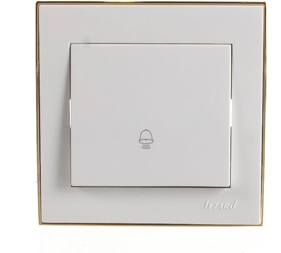 Кнопка звонка LEZARD RAIN белый с бок. вст. золото 703-0226-103 1