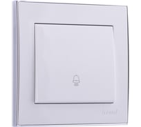 Кнопка звонка LEZARD RAIN белый с бок. вст. хром 703-0225-103