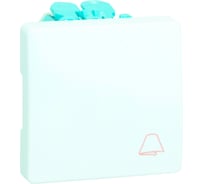 Одноклавишный кнопочный выключатель с пиктограммой звонок Simon 10А, 250В, S27, белый 27150-65