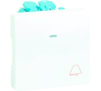 Одноклавишный выключатель с подсветкой с пиктограммой звонок, Simon 10А, 250В, 27160-65