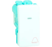 Одноклавишный выключатель Simon с подсветкой, с пиктограммой звонок 10А, 250В, S27 27160-64