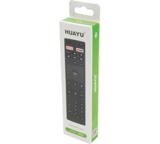 Пульт huayu kv rc-20 ( kt1942-hg) для телевизора kivi, jvc, yasin1 с голосовой функцией HBX026